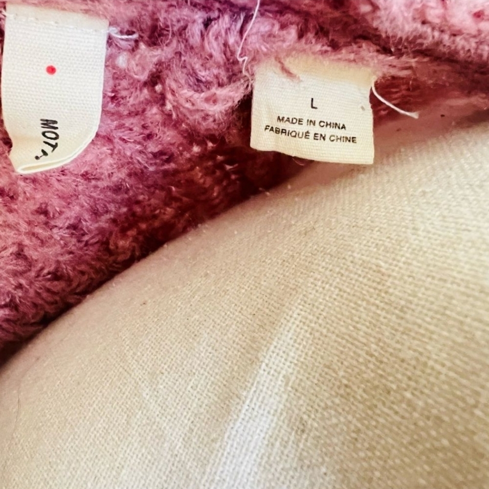 💥BOGO💥 Anthropologie Moth Rocia Mauve Knit Cardigan Sweater Size Large - Picture 5 of 11
